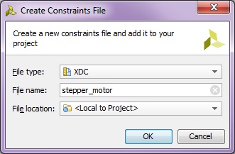 Name new constraints file : stepper_motor